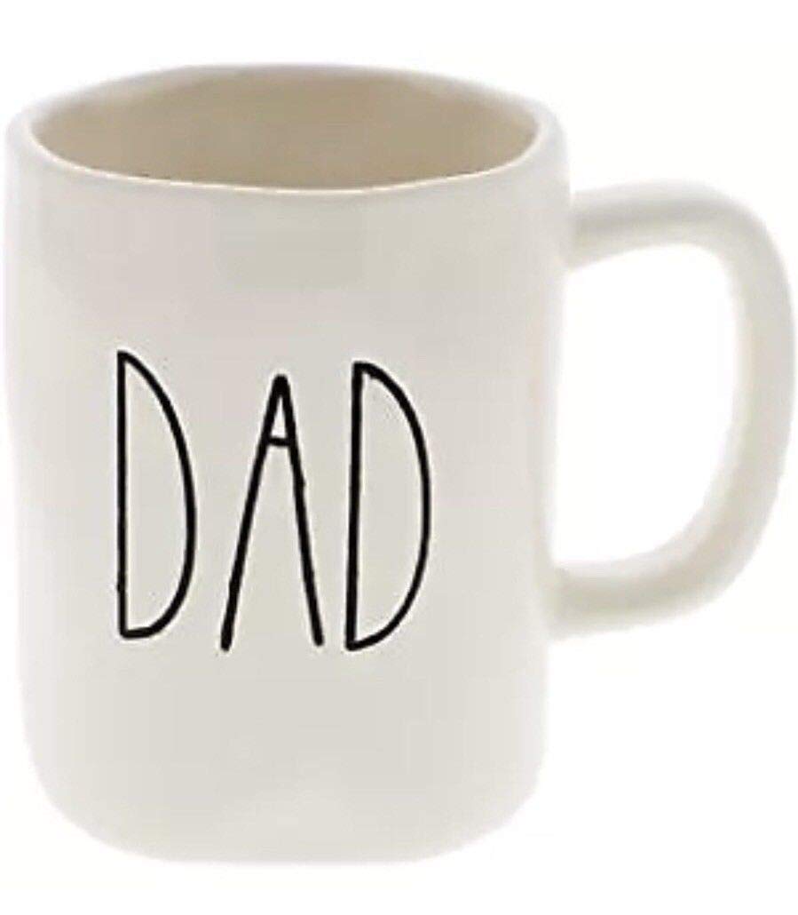 Rae Dunn by Magenta MOM and DAD Large Letter Coffee Mug Set - Ceramic Tea Cups with Gift Box - Perfect for Parents' Day, Anniversary & Home Decor