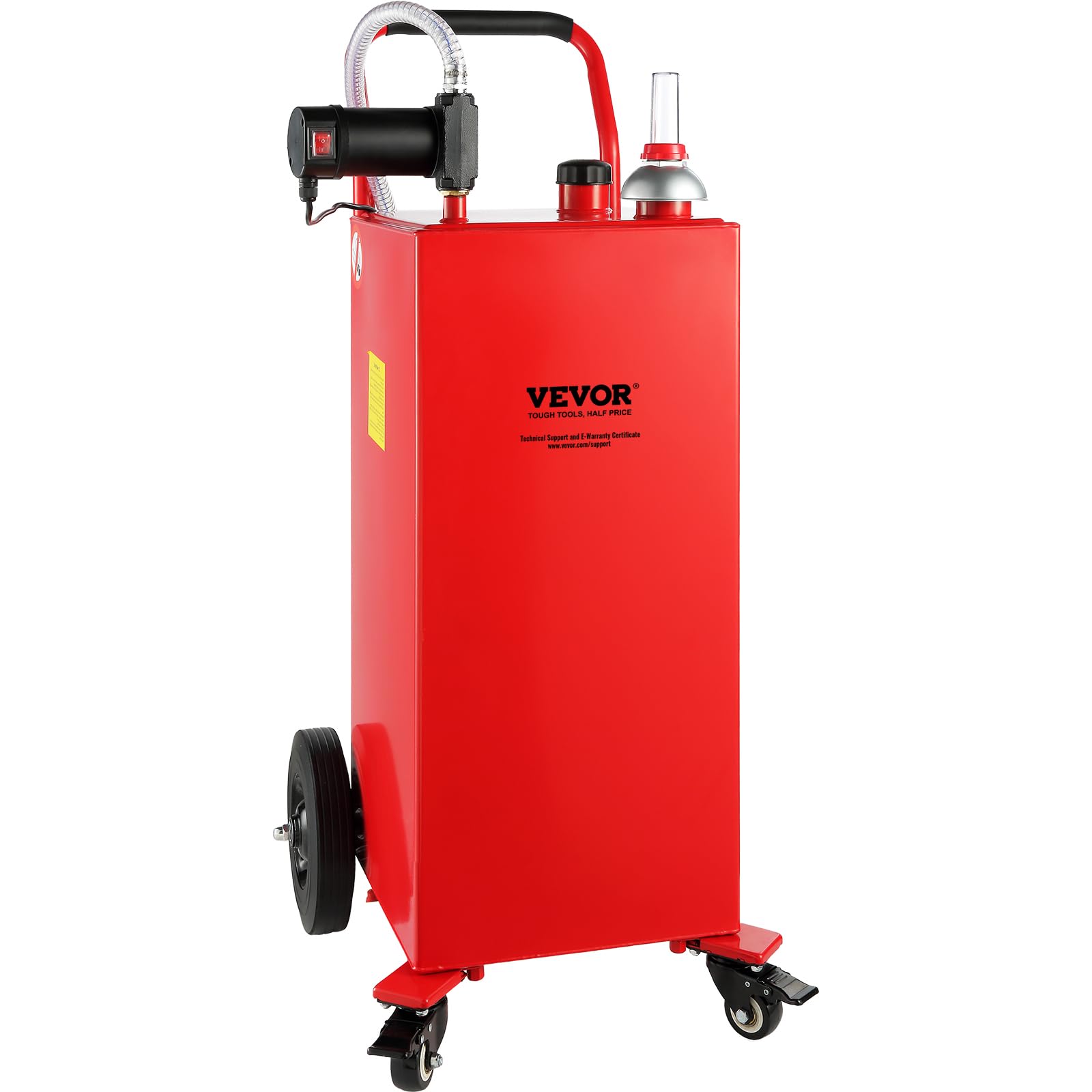 VEVOR 30 Gallon Portable Fuel Caddy with Electric Pump - 180W High Flow (23.5 L/min) Diesel Transfer Tank on Wheels - Ideal for Cars, Boats, Motorcycles & Emergency Fuel Storage