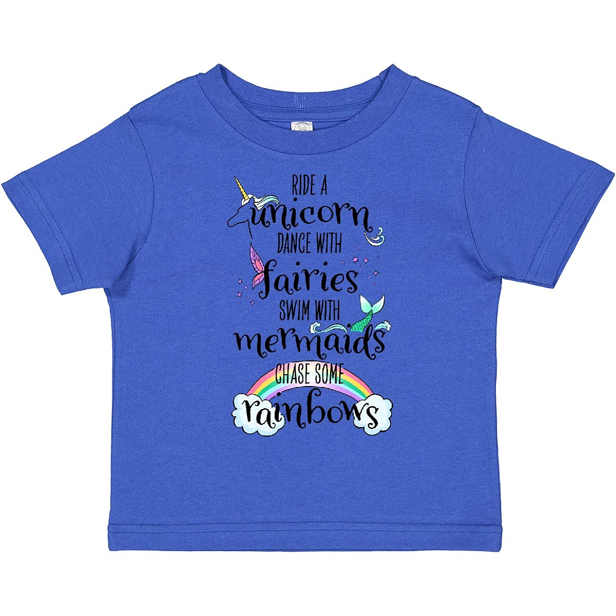 Ride a Unicorn Dance with Fairies Swim with Mermaids Toddler T-Shirt - Cute Fantasy Graphic Tee for Girls - Perfect for Playdates, Birthday Parties & Dress-Up Fun