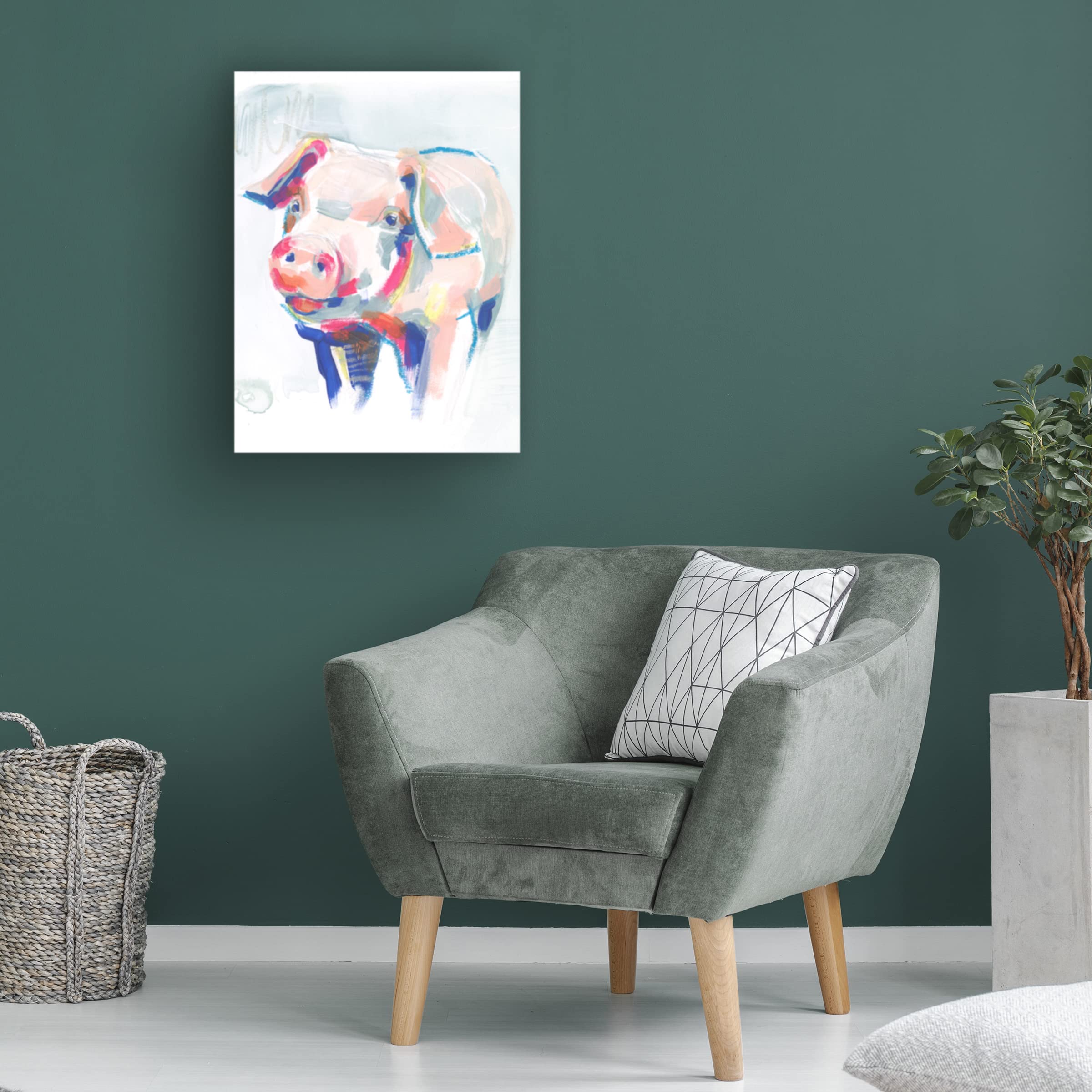Trademark Fine Art 'Fluorescent Farm IV' Canvas Wall Art by Jennifer Paxton Parker - Vibrant Modern Farmhouse Decor for Living Room, Bedroom & Office