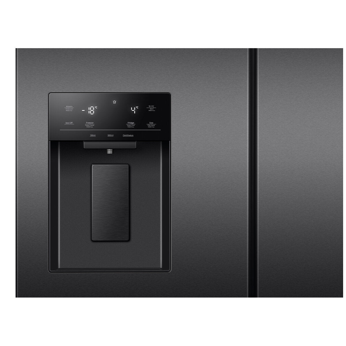 Hisense 634L French Door Refrigerator with Plumbed Water Dispenser - Black Stainless Steel (HRFD634BW) | Energy Efficient Large Capacity Fridge for Modern Kitchen & Family Use