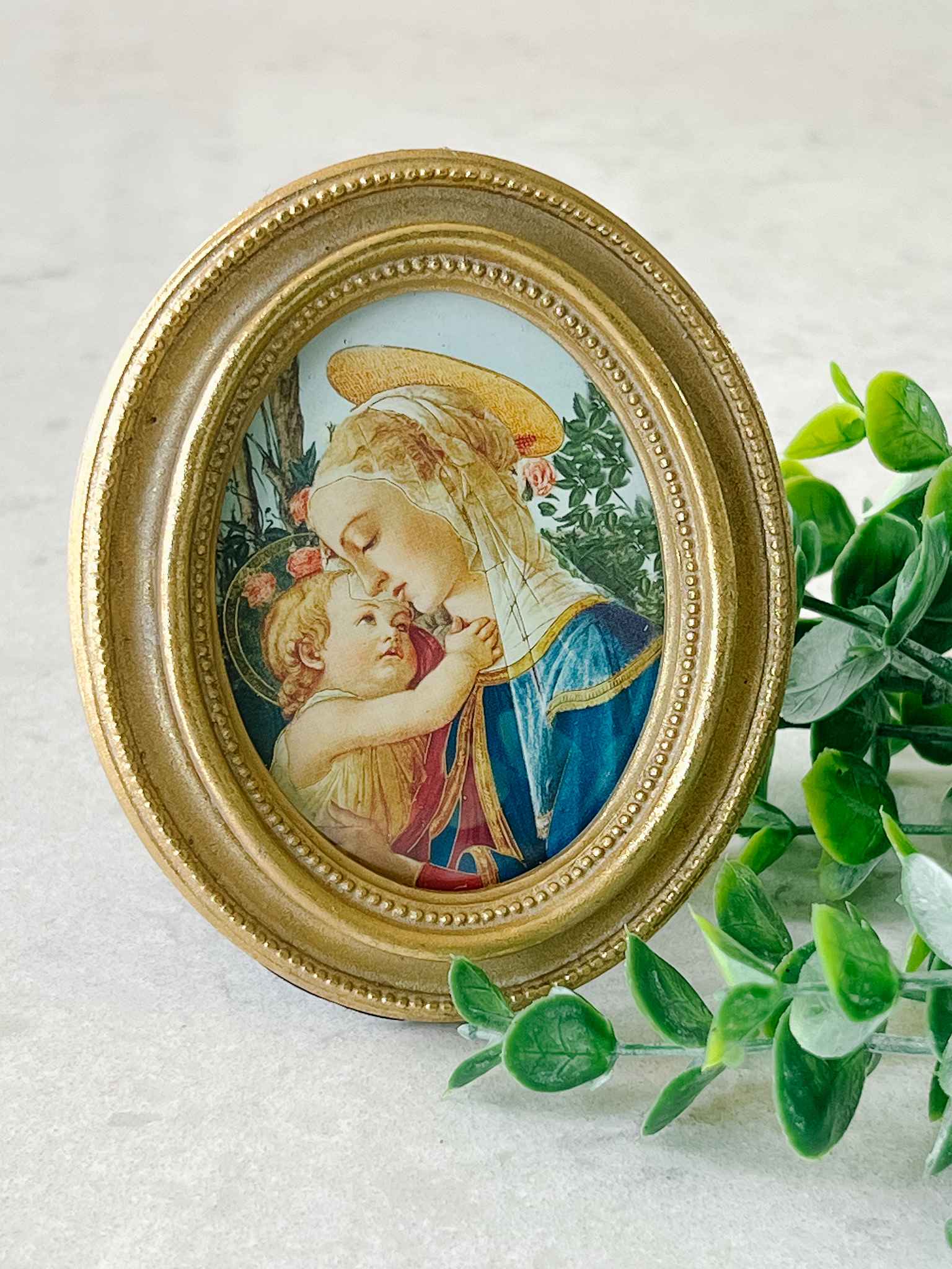 Petite Madonna and Child Framed Art - Religious Home Decor for Wall, Perfect for Living Room, Bedroom & Church