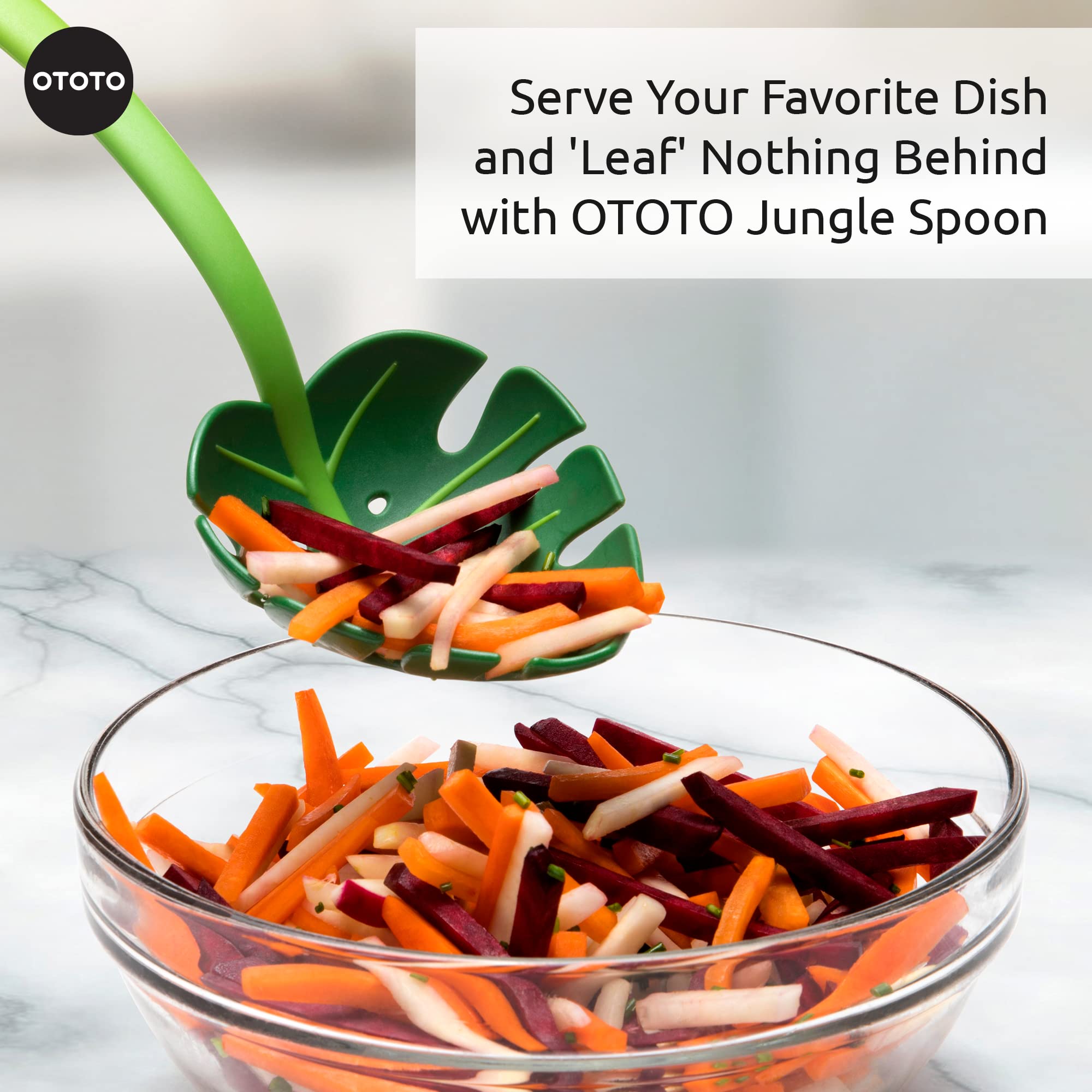 OTOTO Jungle Spoon Monstera Ladle - BPA-Free High Heat Resistant Nylon Cooking Spoon for Nonstick Cookware - Perfect for Soups, Sauces & Kitchen Decor - Unique Kitchen Gadgets & Gifts for Home Chefs