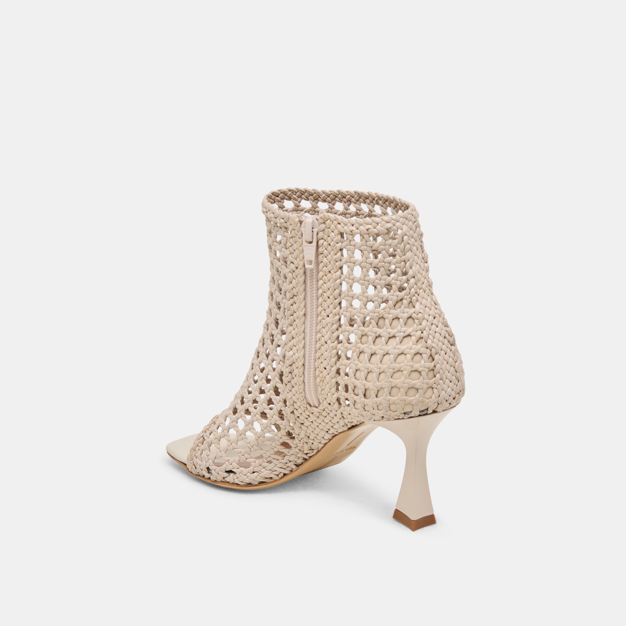 QUIN Heels - Women's Bone Woven Leather High Heels for Party, Wedding & Evening Wear - Comfortable Dress Shoes for Formal Occasions