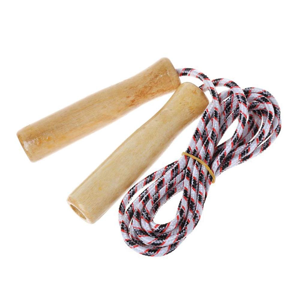 JWDYA 2m Wooden Handle Jumping Rope for Kids - Speed Skipping & Fitness Training Equipment - Perfect for Home Workouts, School PE Classes & Outdoor Exercise