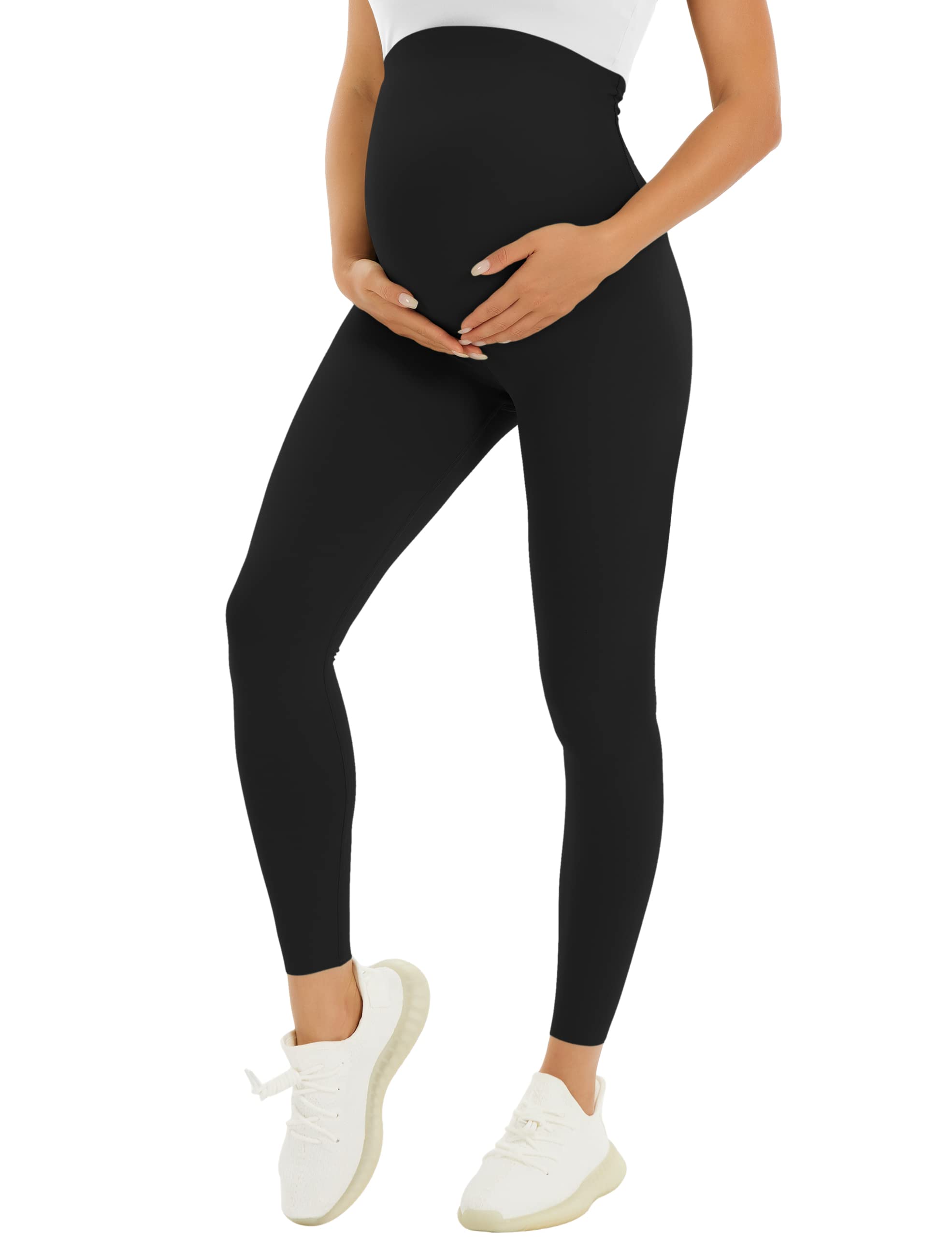 BONVIGOR Women's Maternity Leggings - Over The Belly Pregnancy Yoga Pants for Workout & Active Wear - Full Length Stretchy Comfort for Expecting Moms - Perfect for Prenatal Exercise, Daily Wear and Lounge