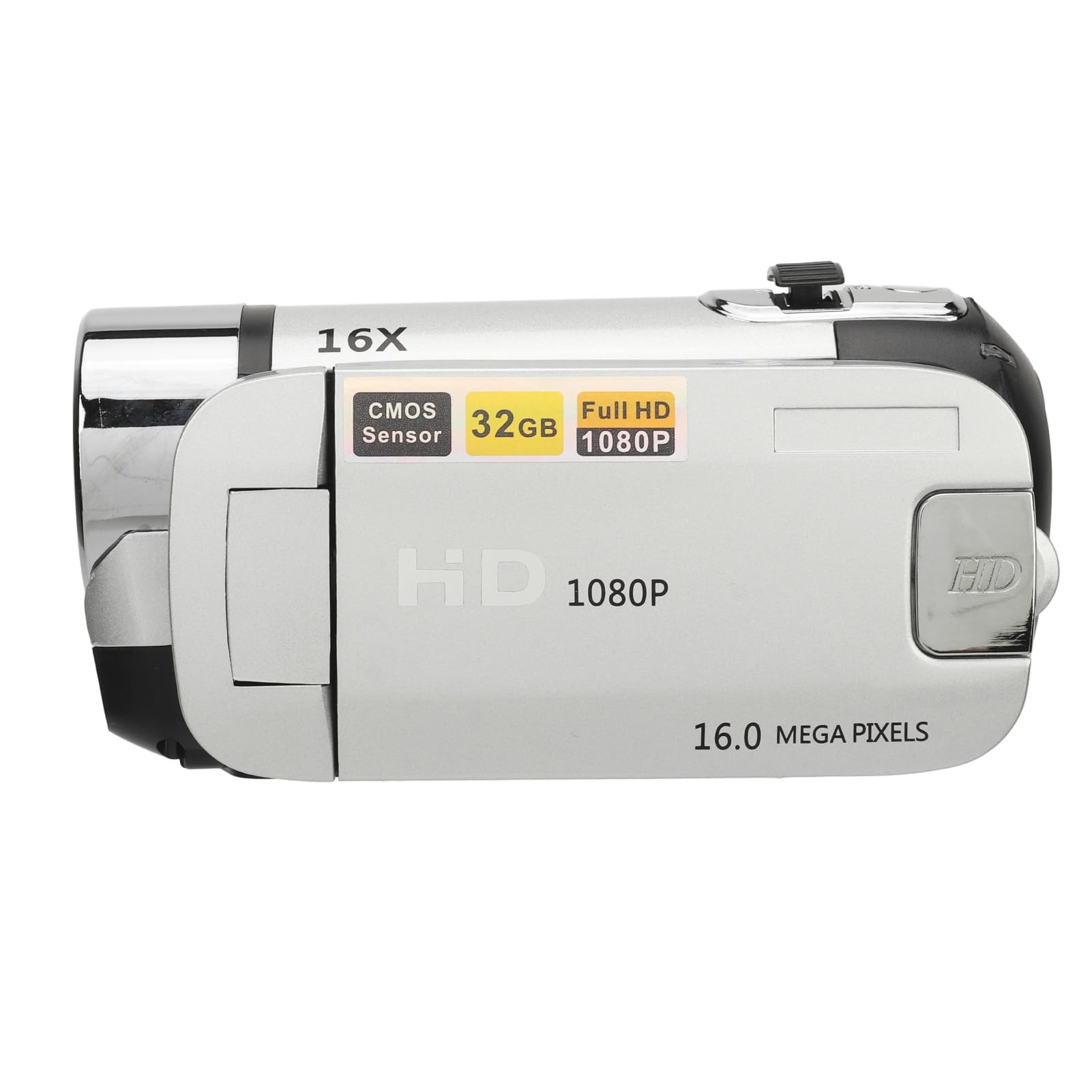 16MP Digital Camera with Rotating LCD Screen & Fill Light - HD Video Recorder for Baby Growth, Vlogging, Travel Photography (Silver) | Perfect for Capturing Precious Moments, Family Events & Content Creation