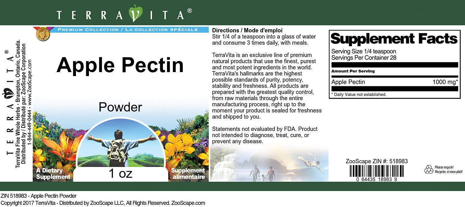 Apple Pectin Powder 1 oz (2 Pack) - Natural Soluble Fiber Supplement for Digestive Health - Perfect for Jams, Smoothies & Baking