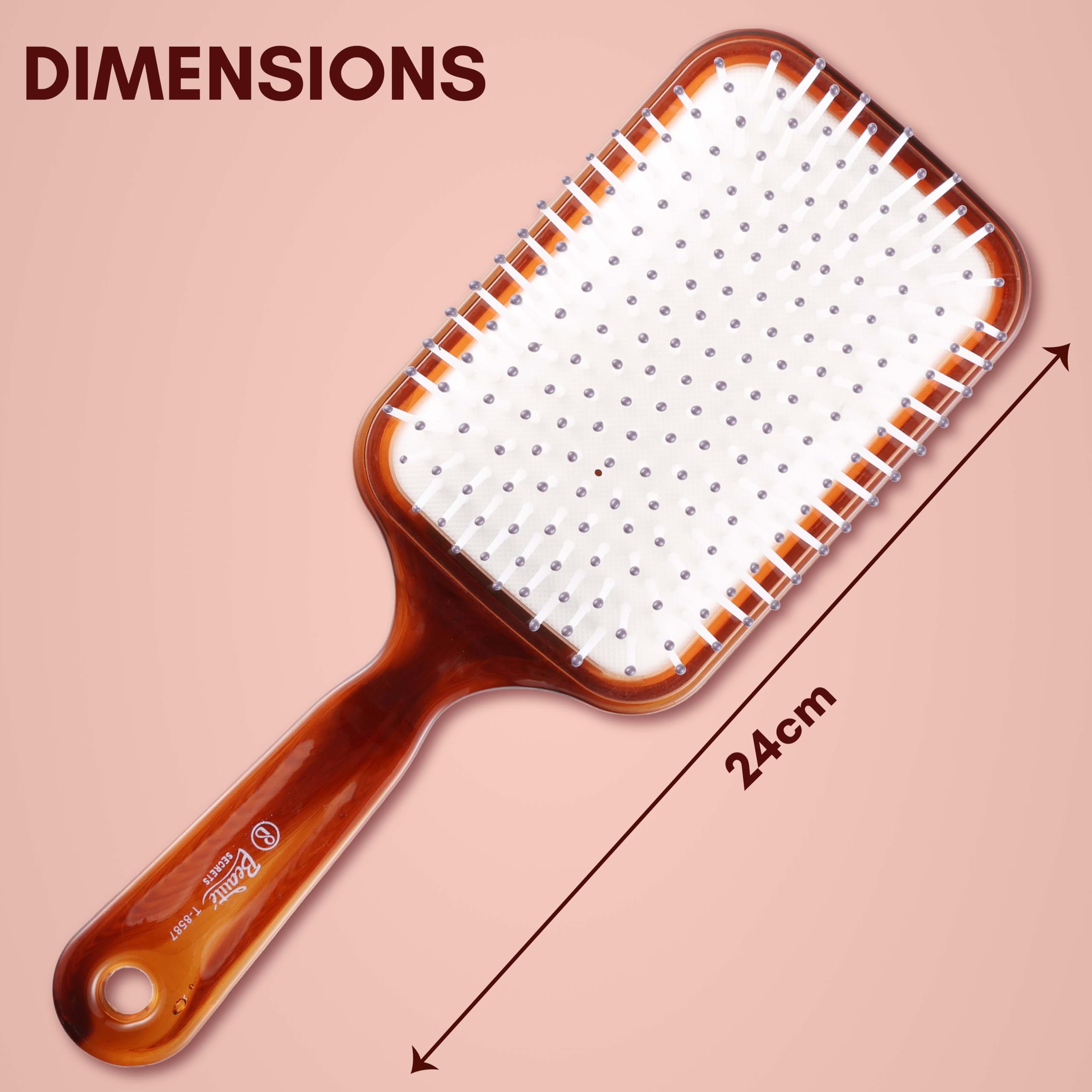 Beauté Secrets Detangling Hair Brush - Smooth Glide Paddle Brush for All Hair Types (Women & Men) - Wet & Dry Hair Use - Perfect for Home, Travel & Salon Styling