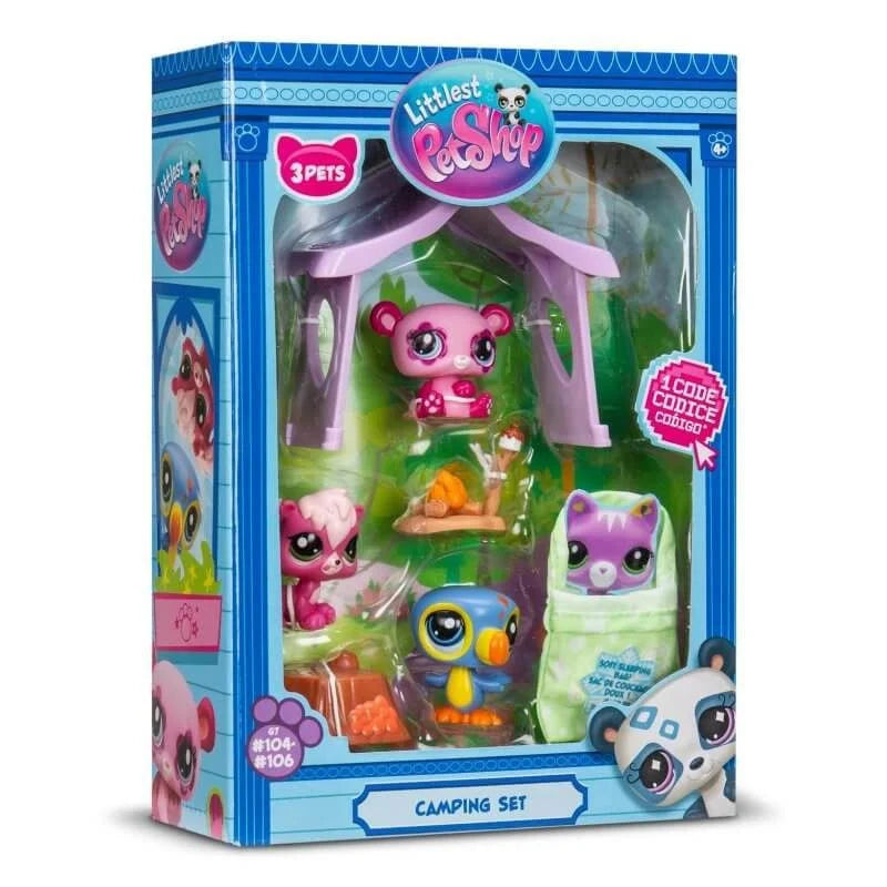 Littlest Pet Shop Camping Play Pack - Fun Pet Toy Set for Kids, Collectible Figures & Accessories - Perfect for Indoor & Outdoor Play, Birthday Gifts & Role-Playing Games