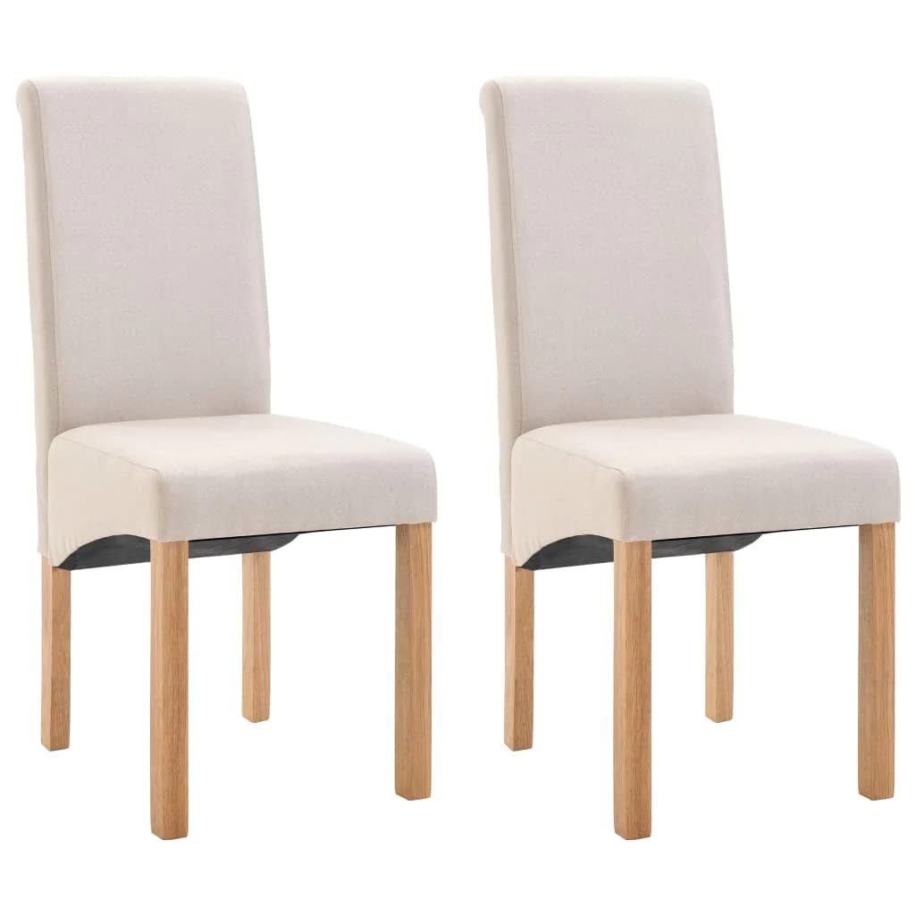 vidaXL 4-Piece Dining Chairs Set - Wood Frame Upholstered Fabric Accent Chairs for Kitchen, Living Room & Dining Room - Brown Fabric Home Decor - Perfect for Family Gatherings & Dinner Parties