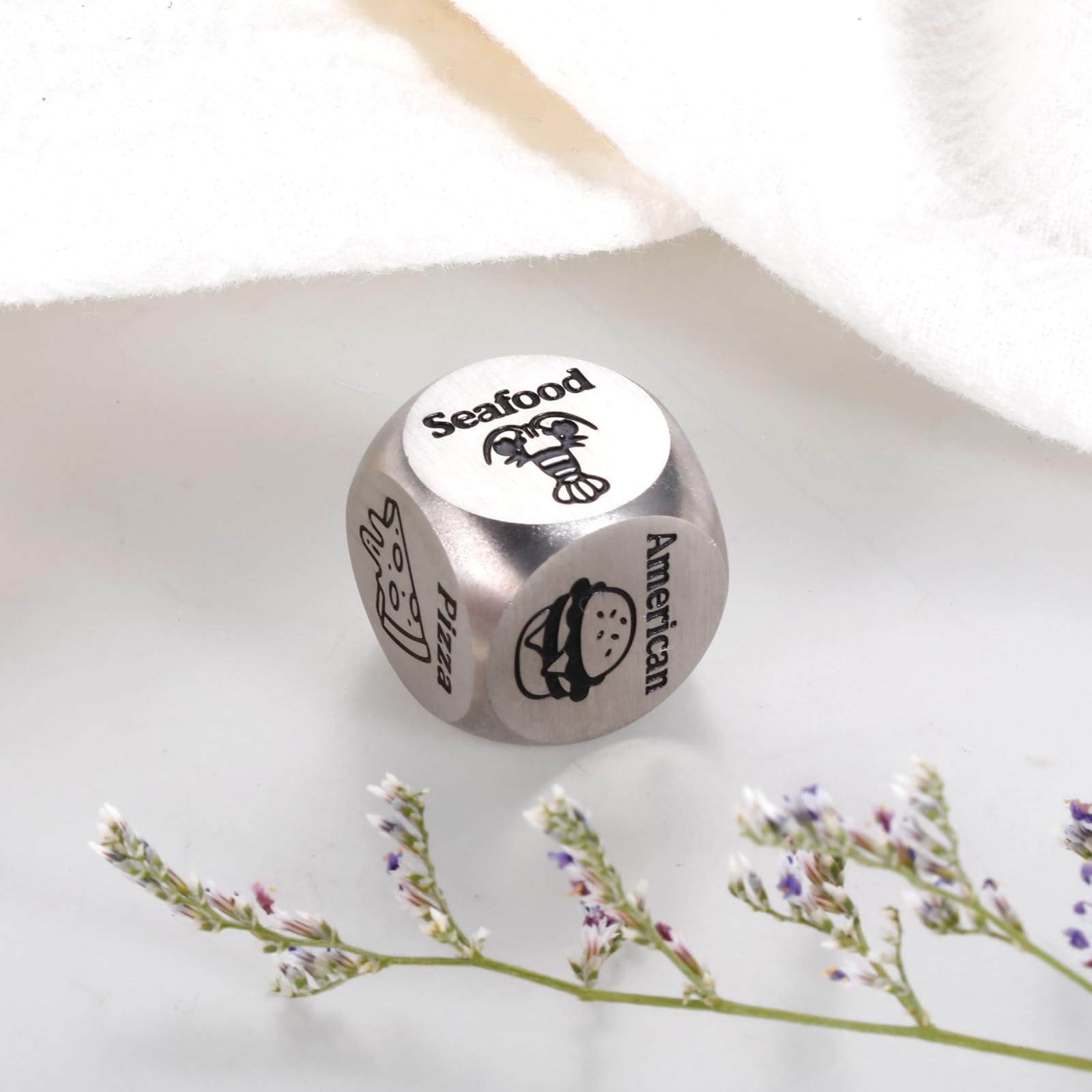 Food Decision Dice - Fun Couples Gift for Valentine's Day, Anniversary & Weddings | Romantic Dinner Dice Game for Him/Her, Husband/Wife, Boyfriend/Girlfriend | Perfect for Date Nights & Relationship Building