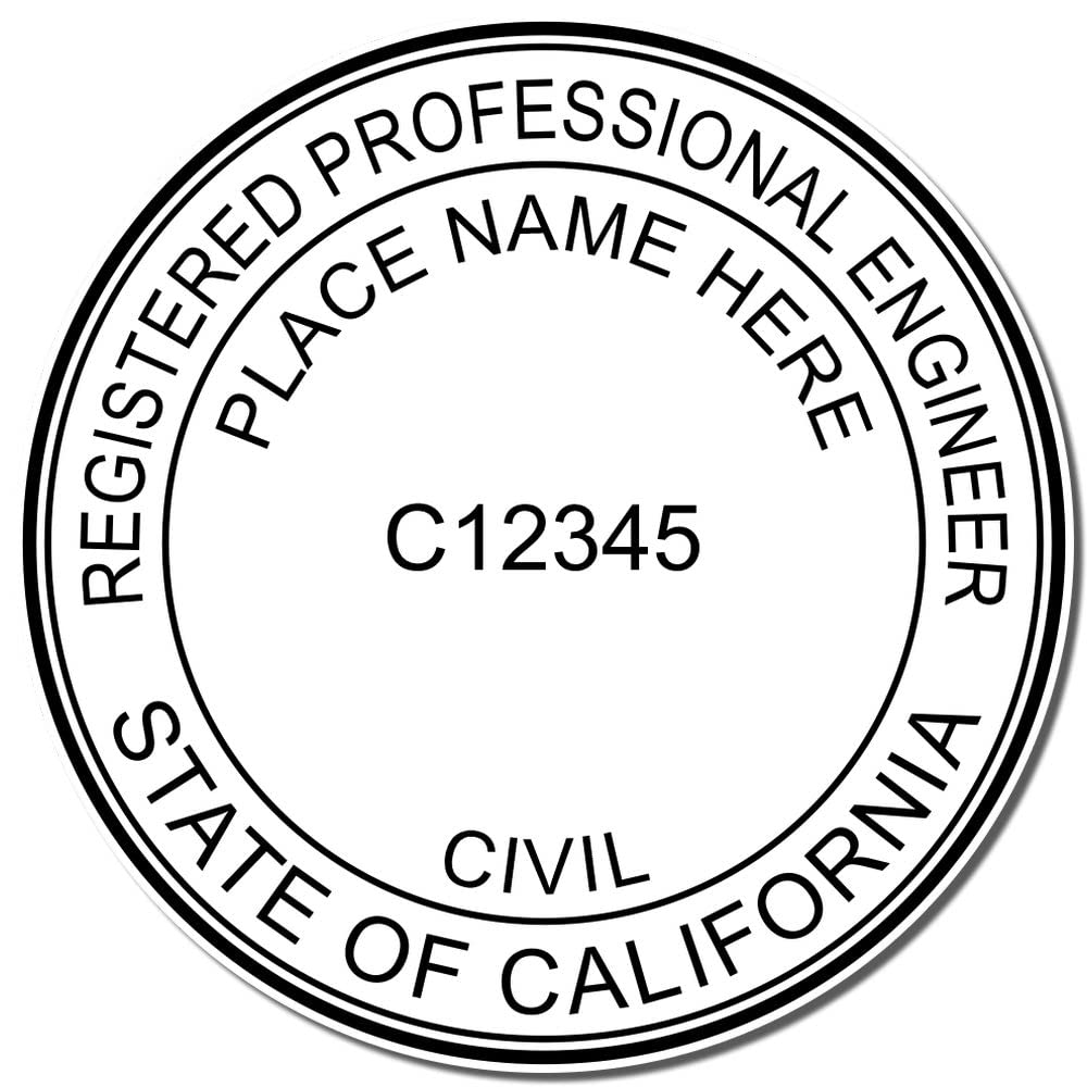 Premium Wood Handle California PE Seal Stamp, 1-5/8