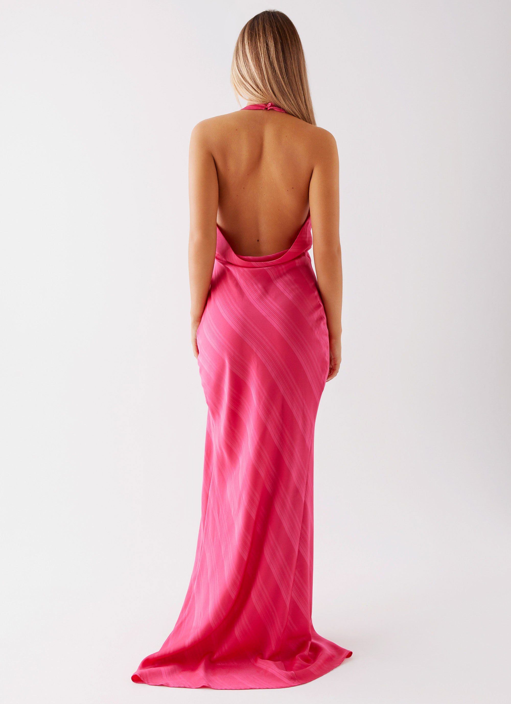 Heartbeat Maxi Dress for Women - Flowy Pink Long Summer Dress with V-Neck & Side Slits | Perfect for Beach, Vacation, and Casual Outings