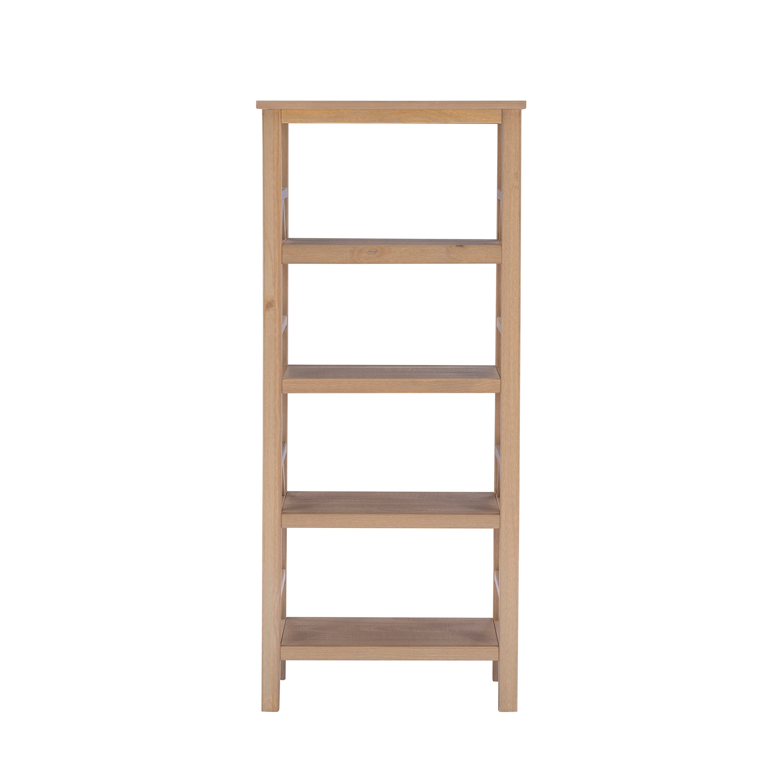 Linon Titian Driftwood Bookcase - 5 Shelf Wooden Book Storage Organizer for Living Room, Bedroom & Office - Rustic Home Decor Furniture for Books, Photos & Display Items