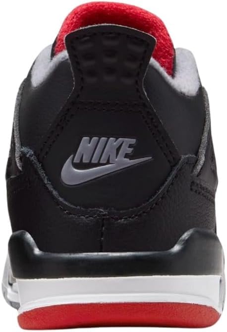 Jordan 4 Retro Bred Reimagined Toddler Shoes - Black/Fire Red-Cement Grey (BQ7670 006) | Basketball Sneakers for Kids, Casual Wear & Playground Activities
