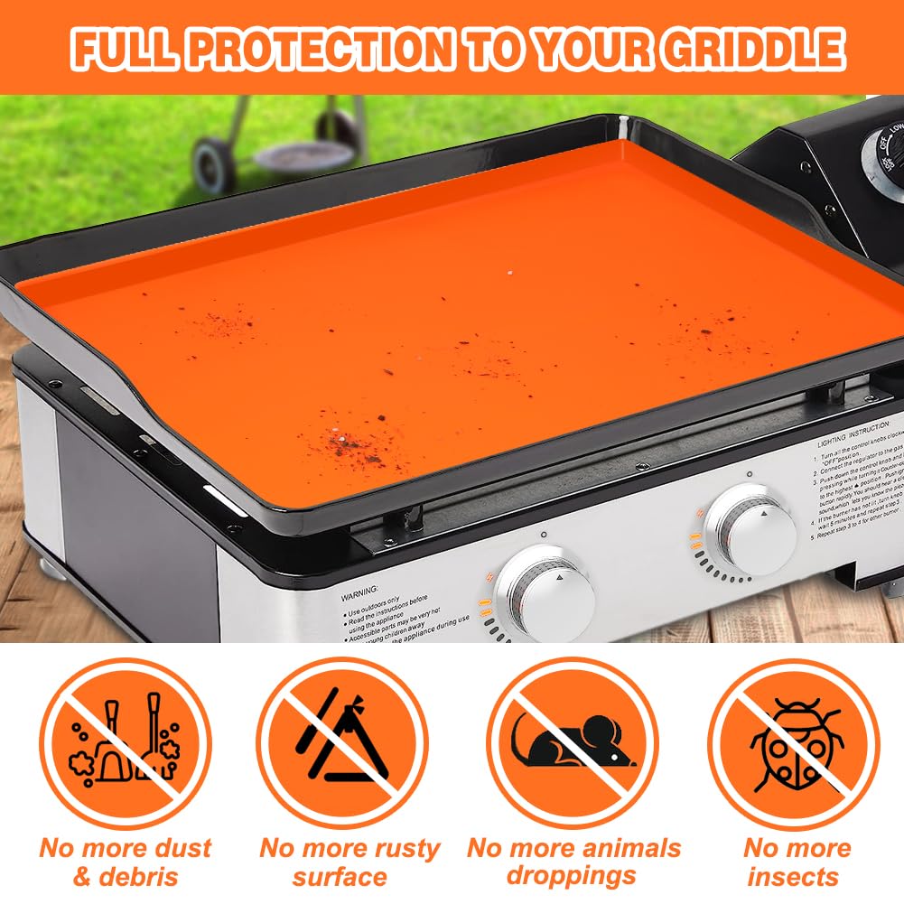 BYKITCHEN Silicone Griddle Cover for Blackstone 28 inch Griddle – Durable, Heat-Resistant, Non-Stick Griddle Mat for Blackstone Tabletop Griddle – Perfect for Outdoor Cooking, Camping, and Backyard BBQs – Essential Grill Accessories for 28 inch Blackstone Griddle – Protective & Portable Grill Mat