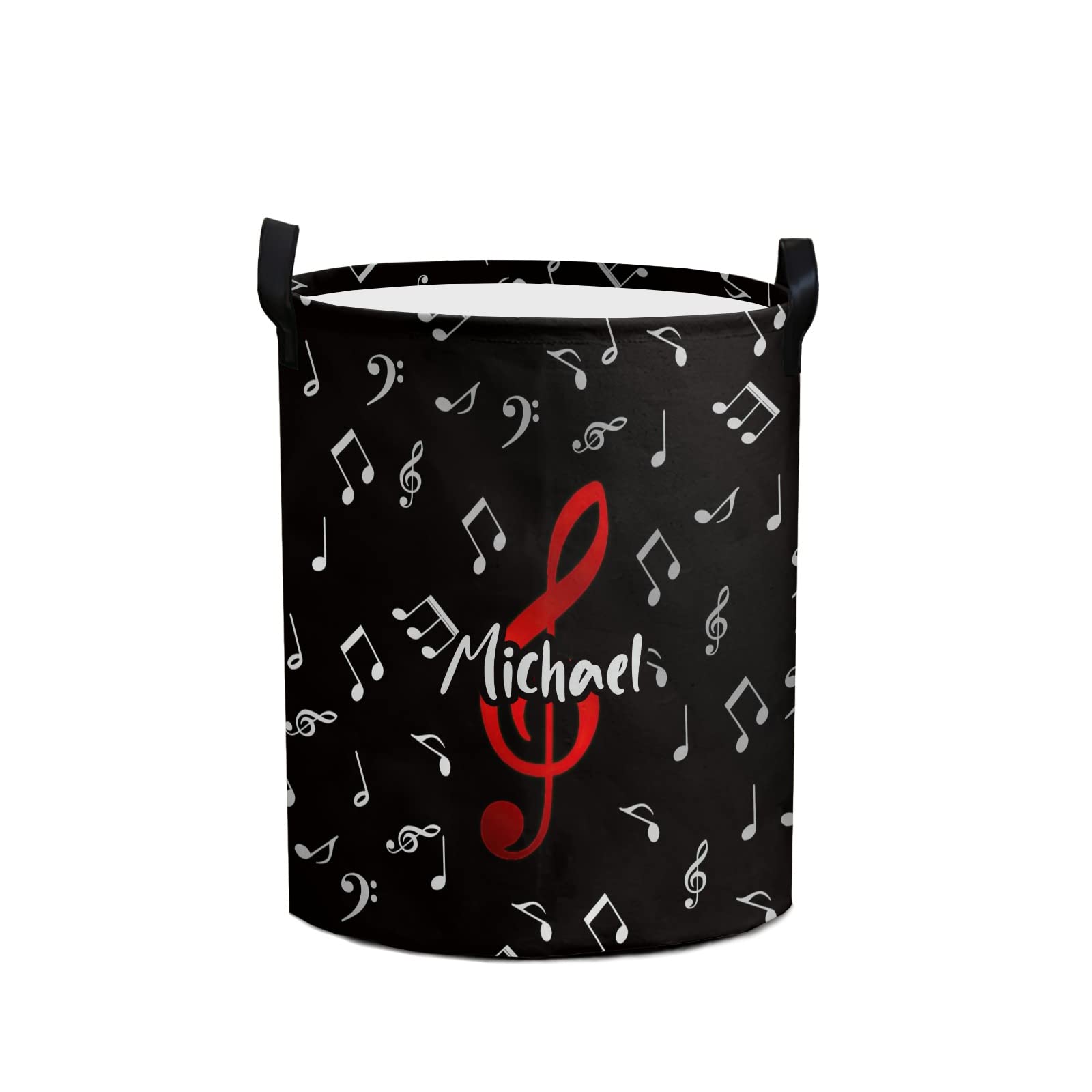 Customized Waterproof Collapsible Laundry Bag with Musical Symbols - Foldable Dirty Clothes Storage Basket for Bedroom, Living Room & Kids' Toys | Perfect for Travel, Dorm & Home Organization