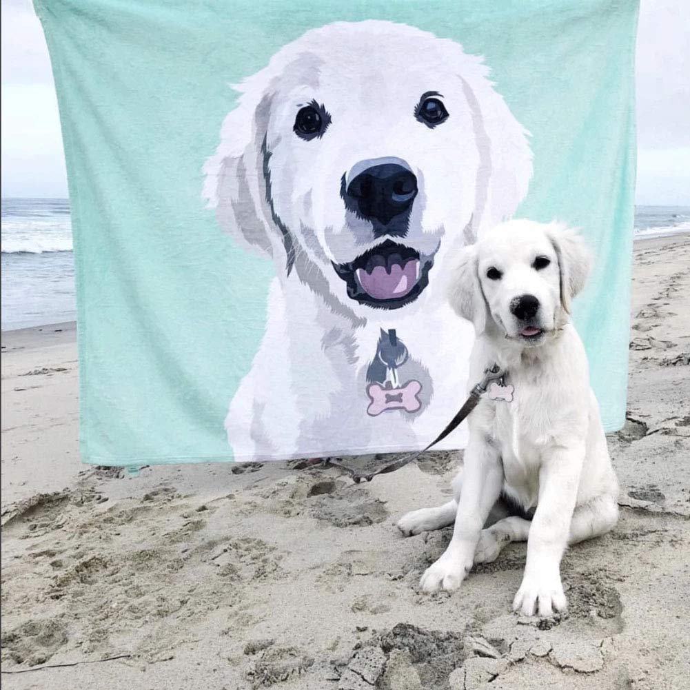 Custom Personalized Dog Portrait Throw Blanket - Photo Text Name Fleece Blanket for Pets | Unique Gift for Dog Lovers, Pet Owners, Family & Friends | Perfect for Birthdays, Anniversaries & Home Decor
