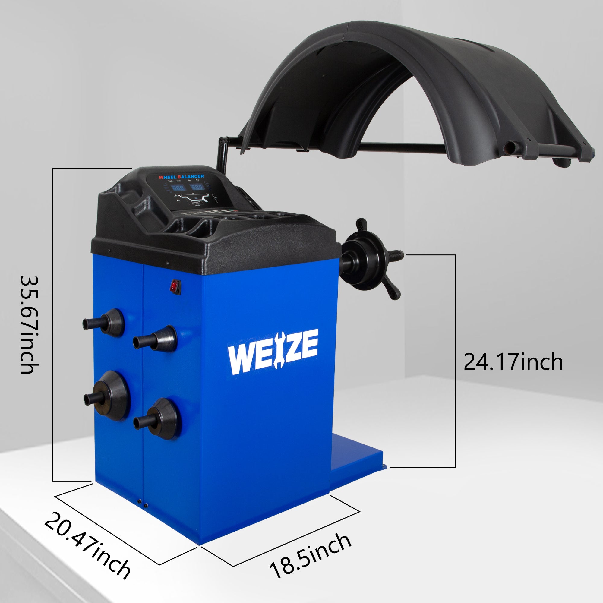 WEIZE Heavy Duty Wheel Balancer Machine - Professional Tire Balancing Equipment with Protective Cover for Auto Repair Shops & DIY Car Maintenance
