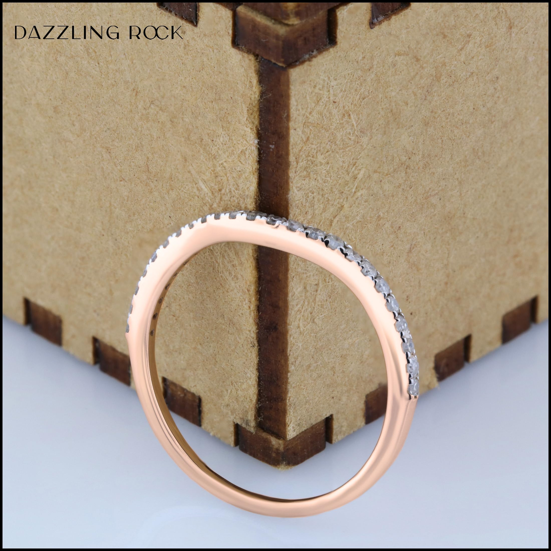 0.15 Carat Round White Diamond Wedding Ring Enhancer Guard Band for Women - Solid Gold Contour Bridal Jewelry - Perfect for Engagement, Anniversary & Special Occasions