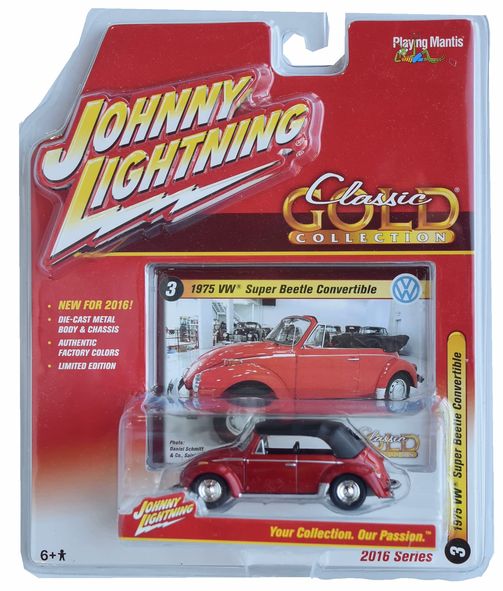 Johnny Lightning 1975 Volkswagen Super Beetle Convertible Diecast Car - 1:64 Scale Model Toy for Collectors, Kids & Display - Perfect for Home Decor, Gift Giving & Car Enthusiasts