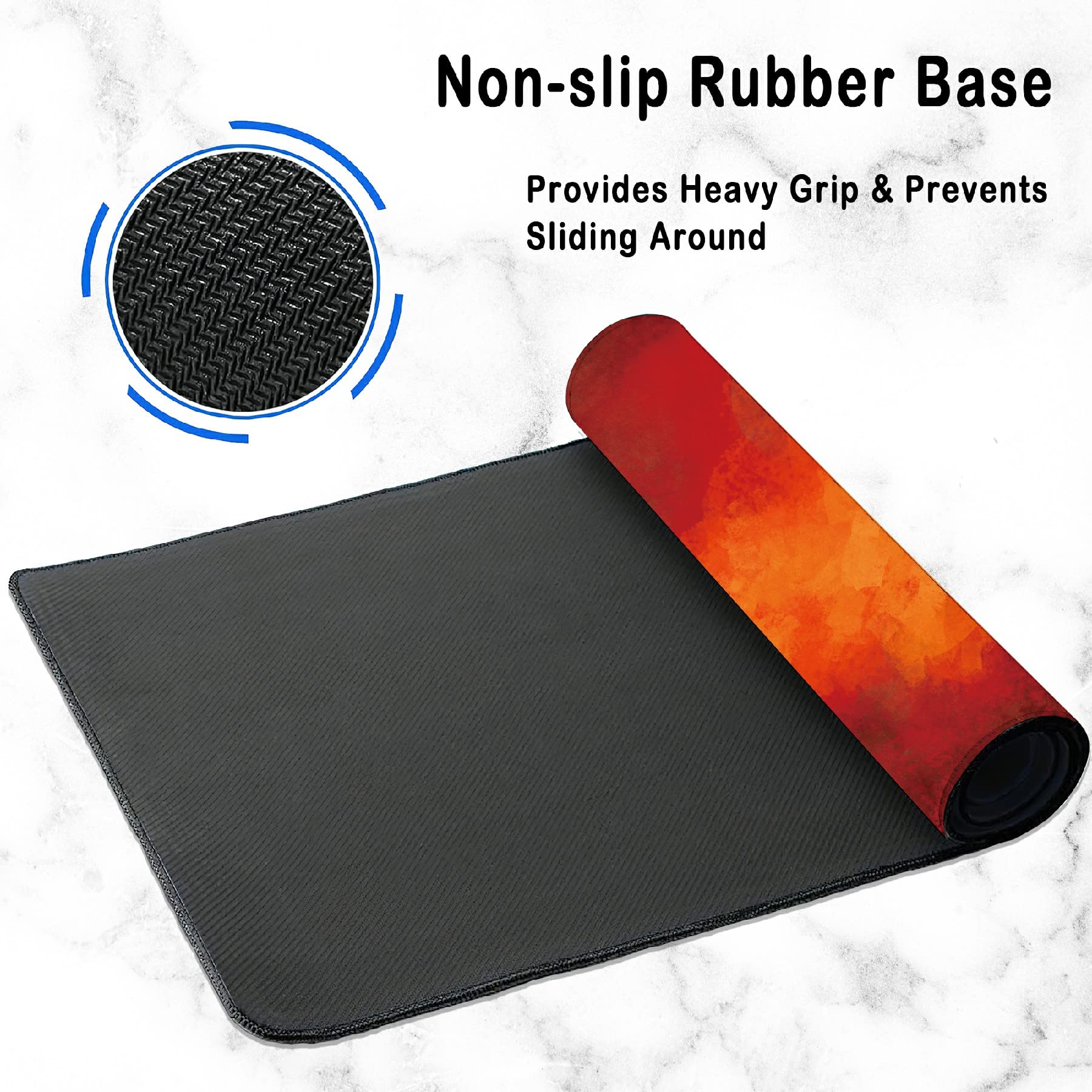 Elightvap Large Gaming Mouse Pad with Dragon Design - Non-Slip Rubber Base & Stitched Edges - 35.5