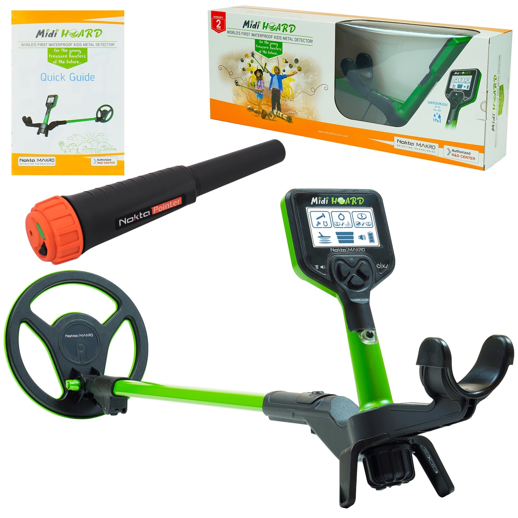 Nokta Midi Hoard Waterproof Metal Detector for Kids with Pinpointer - Perfect for Beach Treasure Hunting, Backyard Adventures & Outdoor Exploration