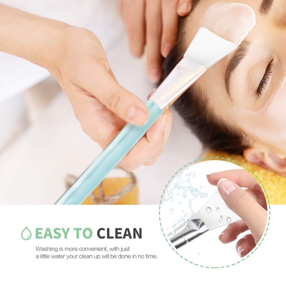 TWIREY Face Pack Brush for Makeup & Skincare - Soft Bristles, Easy to Clean (Pack of 2, Brown) - Perfect for Facial Mask Application & Beauty Routine