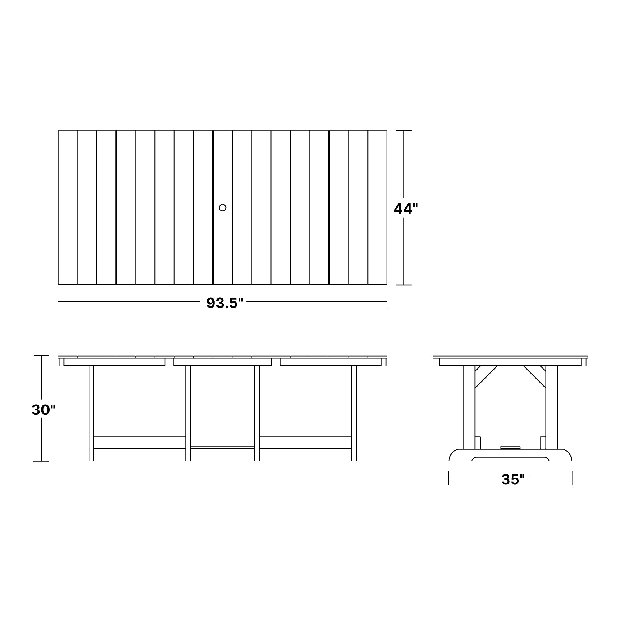 Heritage 44x96 Inch Solid Wood Dining Table - Large Farmhouse Style Dining Room Table for 8-10 People - Perfect for Family Gatherings & Dinner Parties