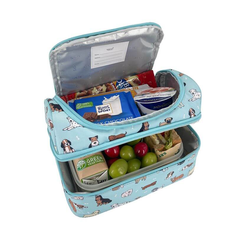 Insulated 2 Compartment Kids Lunch Box for School - Cute Puppy Design, Leakproof & Eco-Friendly Lunch Bag for Boys and Girls - Perfect for School, Picnics, and Travel