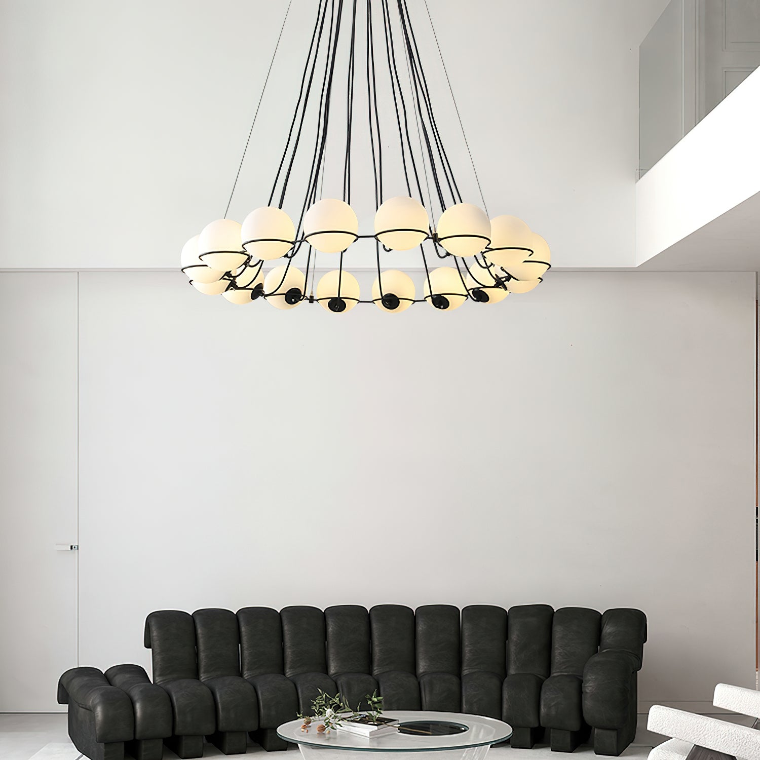 Le Sfere Modern Chandelier - Elegant Crystal Glass Ceiling Light Fixture for Dining Room, Living Room & Bedroom | Perfect for Home Decor & Interior Design