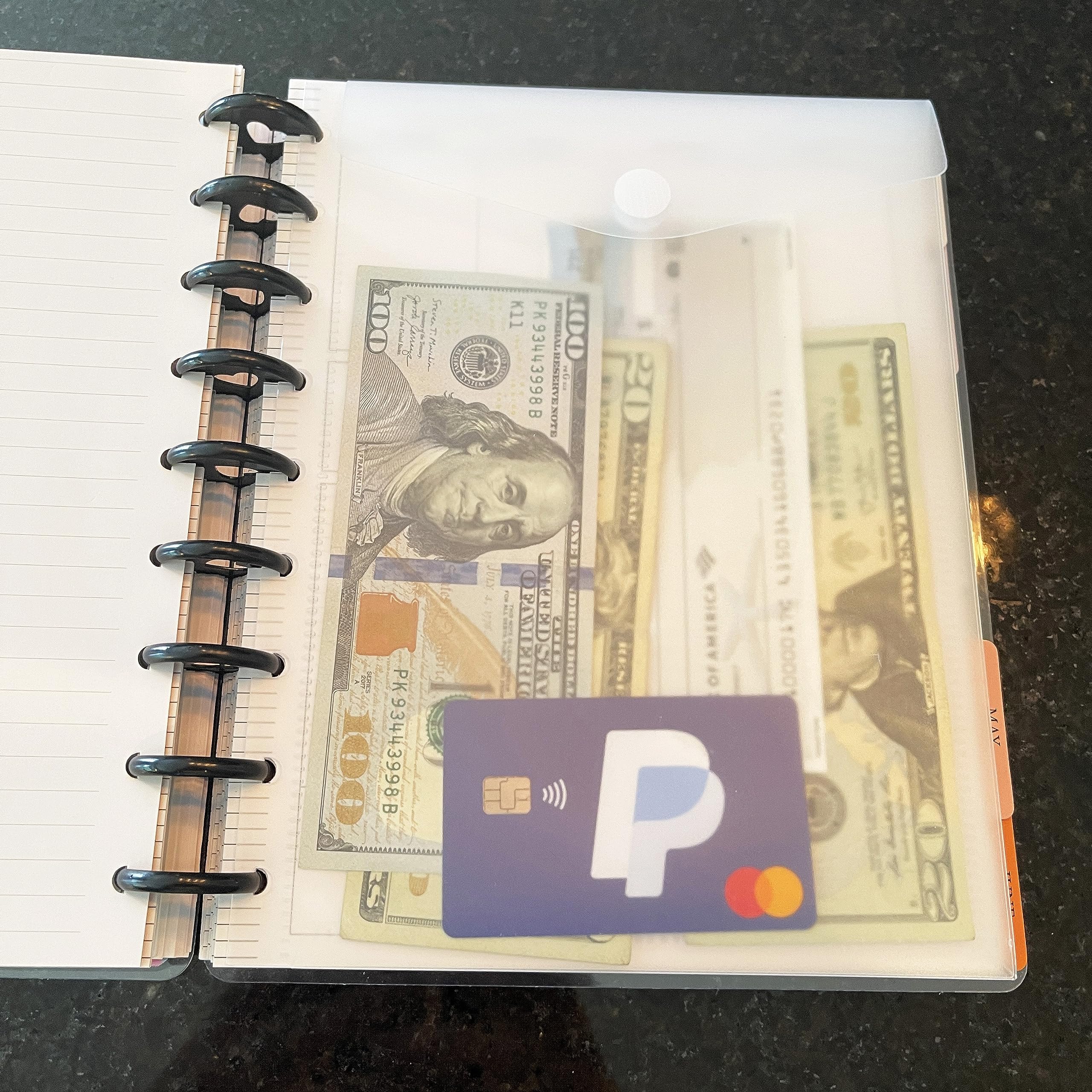 9-Disc Medium Size Envelop Pocket Dividers for Discbound Planners & Notebooks - Budget Cash Envelope Organizer for Home Office & Financial Planning