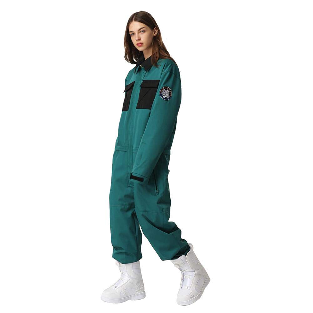 HOTIAN Women's & Men's Waterproof One-Piece Ski Suit - Winter Snowsuit for Snowboarding, Skiing & Outdoor Activities - Insulated Warm Coveralls for Cold Weather Snow Sports
