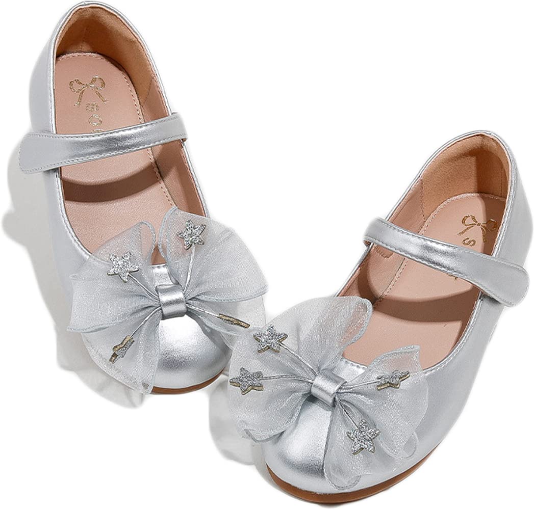 Girls Ballet Flats with Lace Bow & Star Design - Soft Sole Princess Shoes for Kids | Perfect for Dance Class, Parties & Everyday Wear