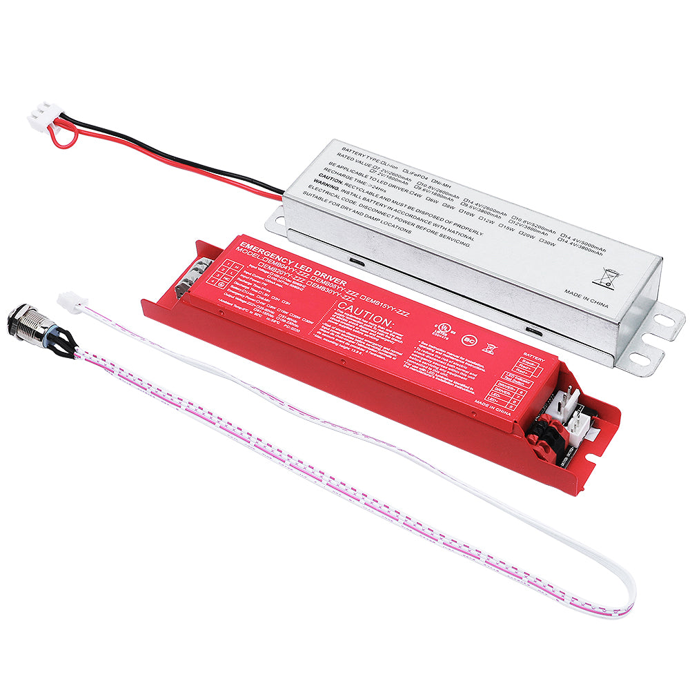 8W LED Emergency Backup Driver with LiFePO4 Battery - Constant Power, 100-277V AC Input, 81-155V DC Output - Ideal for Commercial & Residential Emergency Lighting