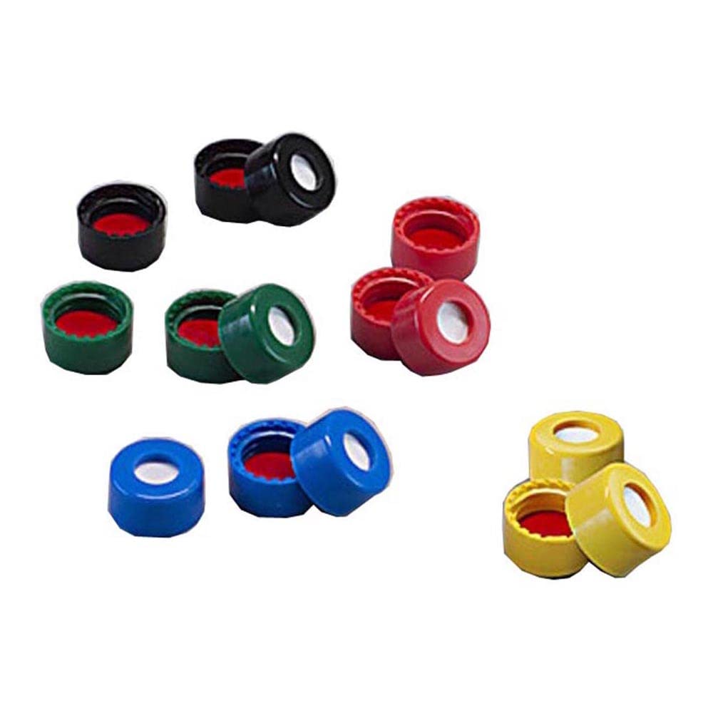 PTFE/Silicone Lined Royal Blue Ribbed Caps - 9mm Diameter Lab Force 1159M20 (Pack of 1000) - Ideal for Laboratory, Pharmaceutical, and Chemical Sample Storage