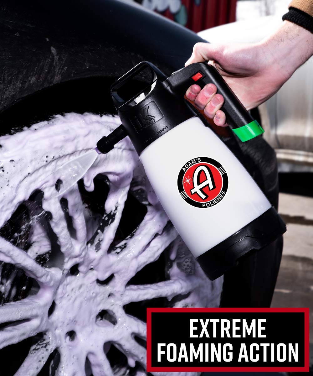 Adam's Polishes IK Pro 2 Foaming Pump Sprayer - High Pressure Car Wash Sprayer for Detailing, Wheel & Tire Cleaning - Ideal for Car Wash Soap, Wheel Cleaner & Garden Weed Control - Perfect for Auto Detailing & Lawn Care