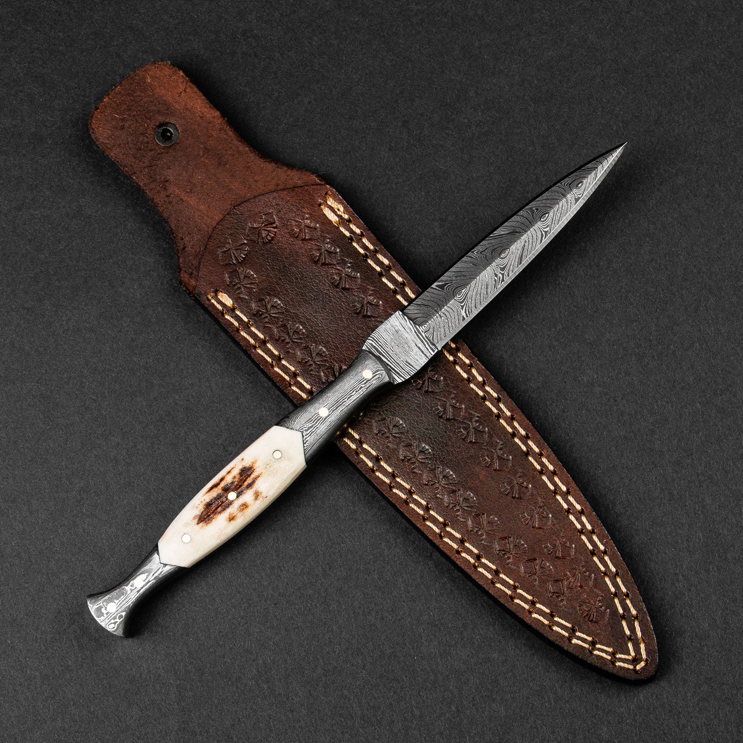 Exquisite Morgan le Fay Damascus Steel Dagger - Handcrafted Fantasy Collectible Knife - Perfect for Medieval Cosplay, LARP & Display Collection
