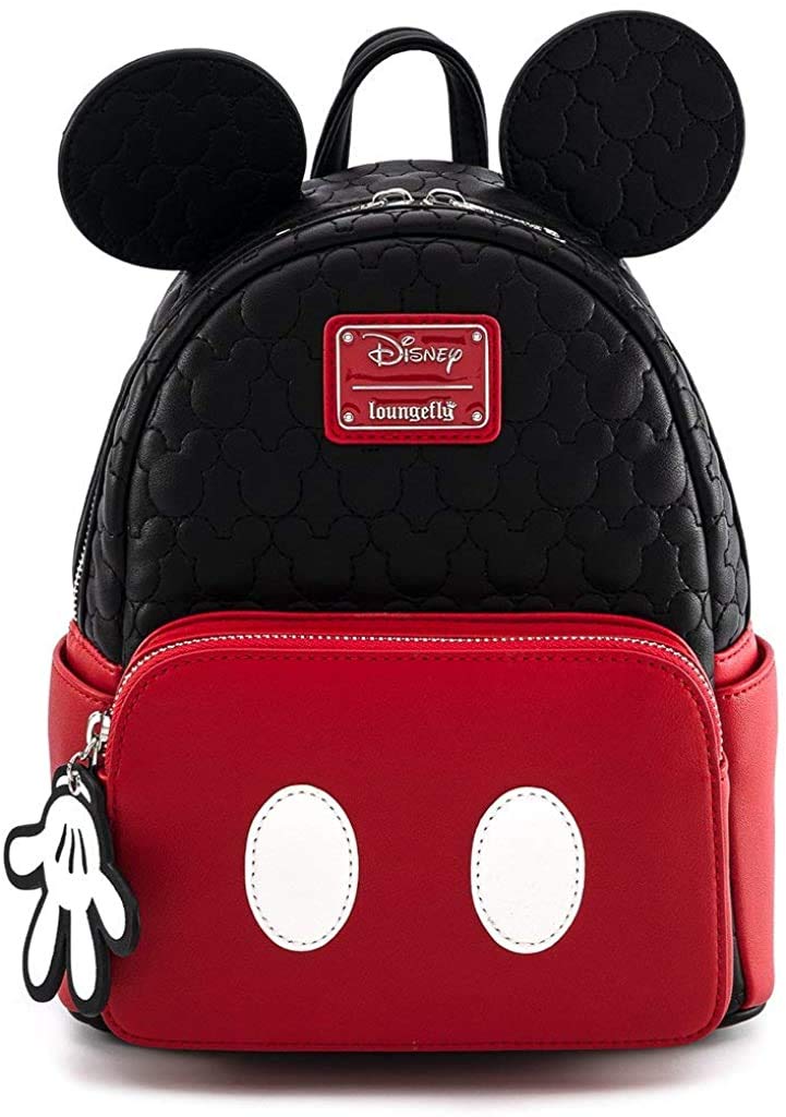 Disney Mickey Mouse Quilted Mini Backpack for Women - Loungefly Official Cosplay Purse for Disney Fans, Theme Park Outfits & Collector's Items
