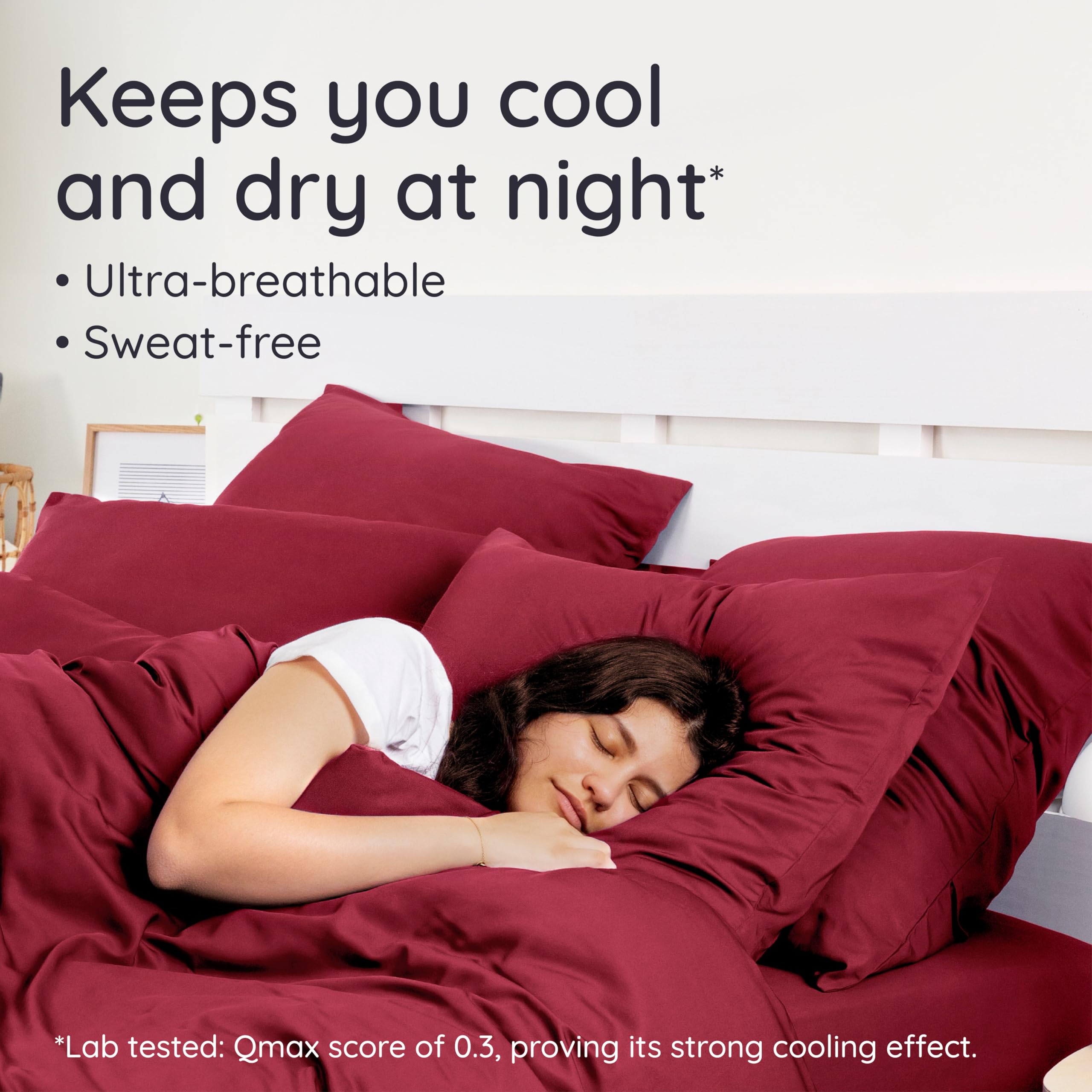 Bambaw 100% Bamboo Viscose Pillowcase Set of 2 - Cooling, Breathable & Super Soft Standard Size Pillow Covers with Envelope Closure for Hot Sleepers (Burgundy) - Perfect for Summer Nights & Temperature Regulation