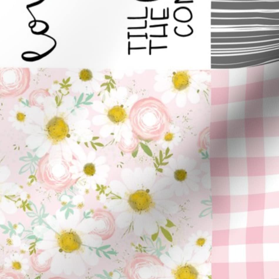 Farm Life Cow Spots & Daisies Printed Denim Fabric by The Yard - Cheater Quilt, Baby Girl Clothing, Home Decor & Upholstery | Perfect for DIY Quilting, Nursery Decor & Farmhouse Style Projects