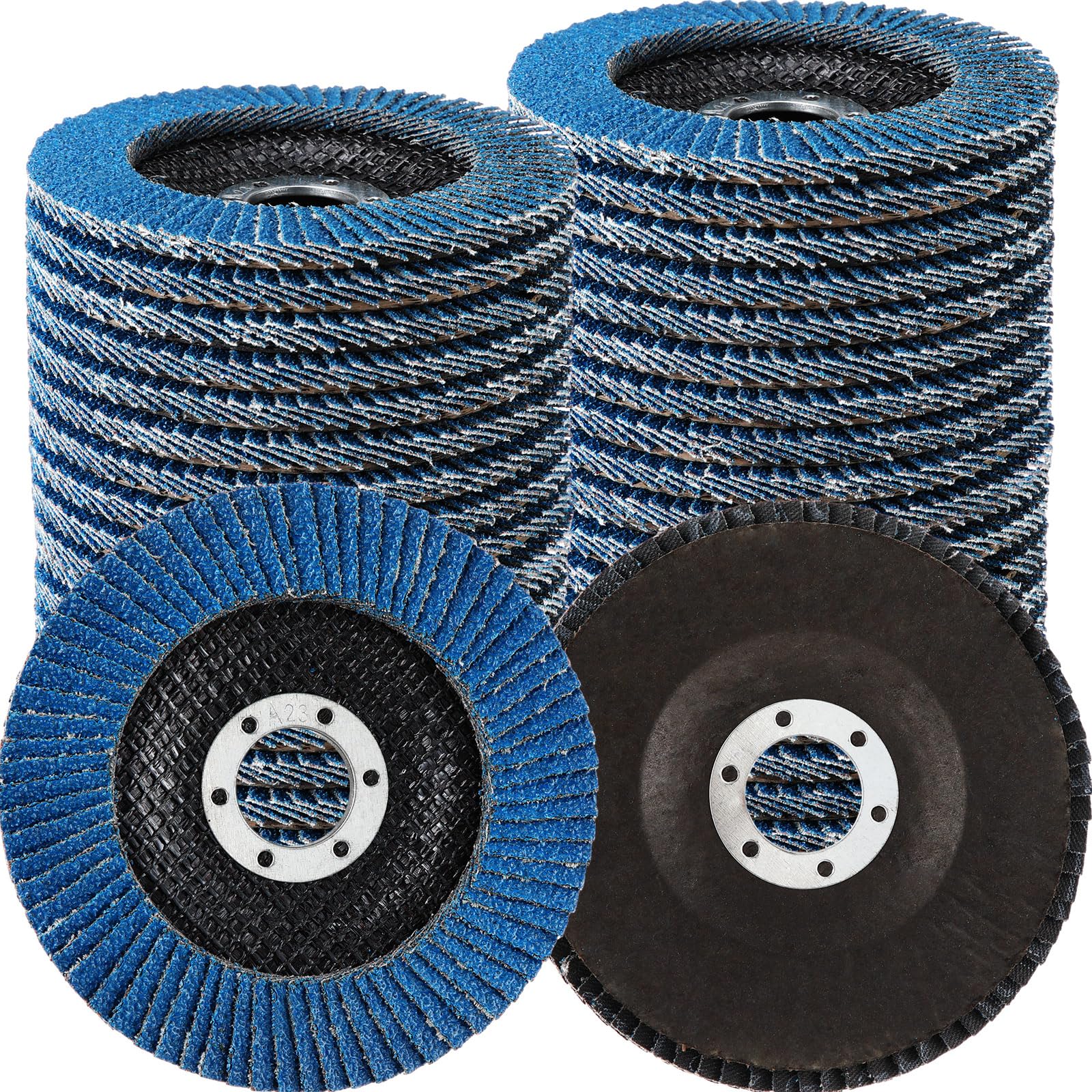 80 Pack 4.5 Inch Flap Discs for Angle Grinder - Aluminum Oxide Sanding & Grinding Wheels (40/60 Grit) - Ideal for Wood, Metal, and DIY Projects - Perfect for Smoothing, Polishing & Surface Preparation