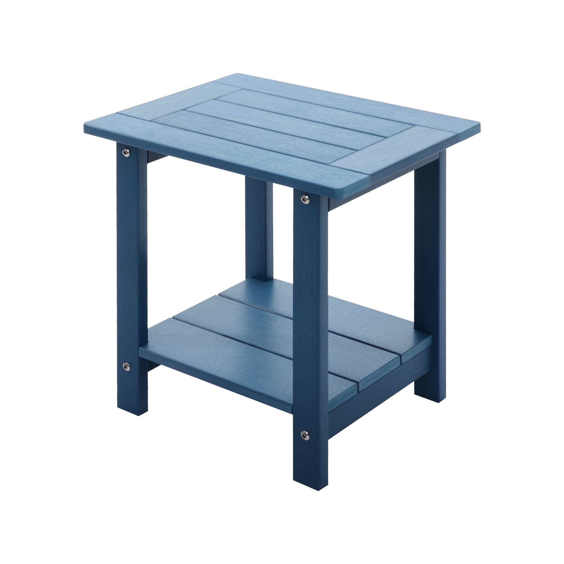 Weather-Resistant Double Adirondack Outdoor Side Table - Dark Blue Rectangular Patio End Table for Adirondack Chairs | Perfect for Backyard, Garden, Deck & Poolside Relaxation
