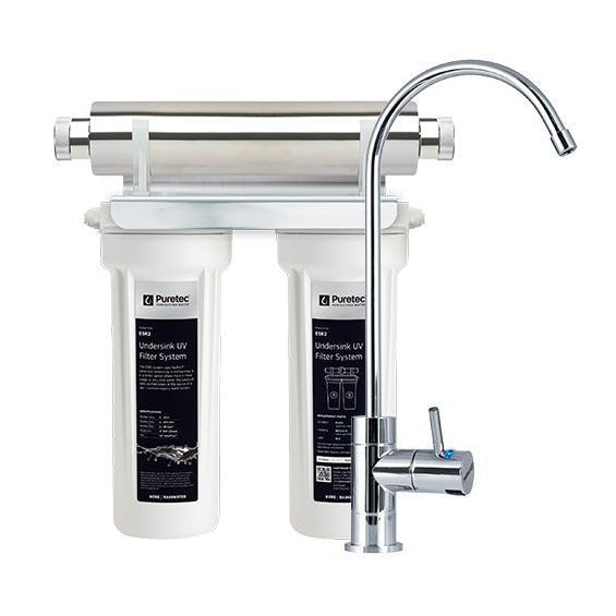 Puretec Ecotrol ESR2 Under Sink UV Water Purification System with Faucet - 8 LPM Flow Rate for Clean Drinking Water | Home, Kitchen & Office Use
