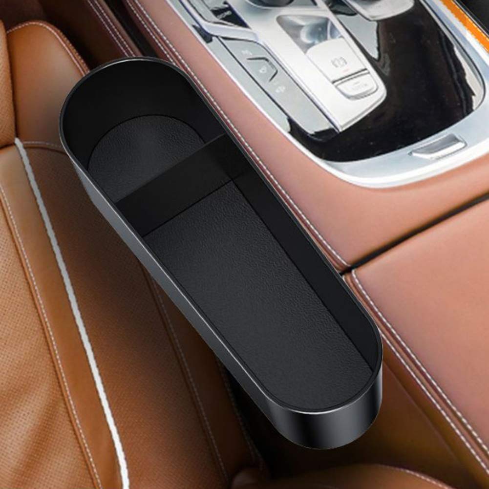 Premium PU Leather Car Seat Gap Filler - Universal Car Organizer with Side Pockets for Phone, Cards & Wallet - Perfect for Road Trips, Commuting & Daily Driving