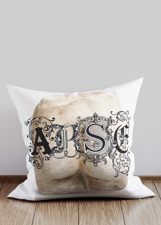 ARSE Altered Art Cushion Black - Unique Gothic Home Decor for Living Room, Bedroom, or Office