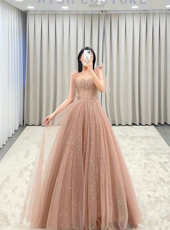 Elegant Pink Ball Gown Long Prom Dress for Birthday Party & Special Occasions - Style J3844 | Perfect for Homecoming, Quinceañera & Formal Events
