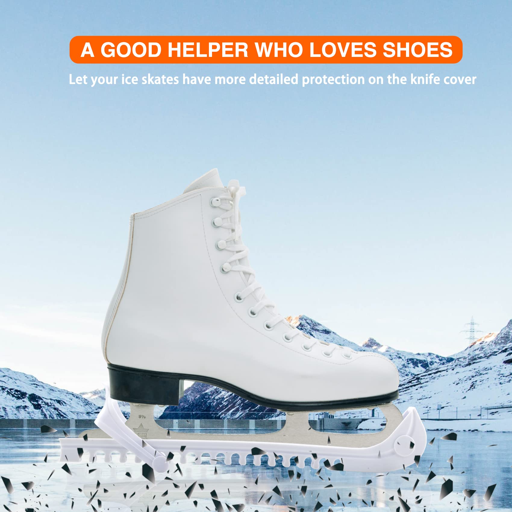 Zoyiancy Adjustable Ice Skate Blade Guards - 1 Pair of Durable Figure Skate Covers with Secure Buckle for Hockey & Recreational Skating | Perfect for Indoor & Outdoor Use at Rinks, Parks & Home Storage