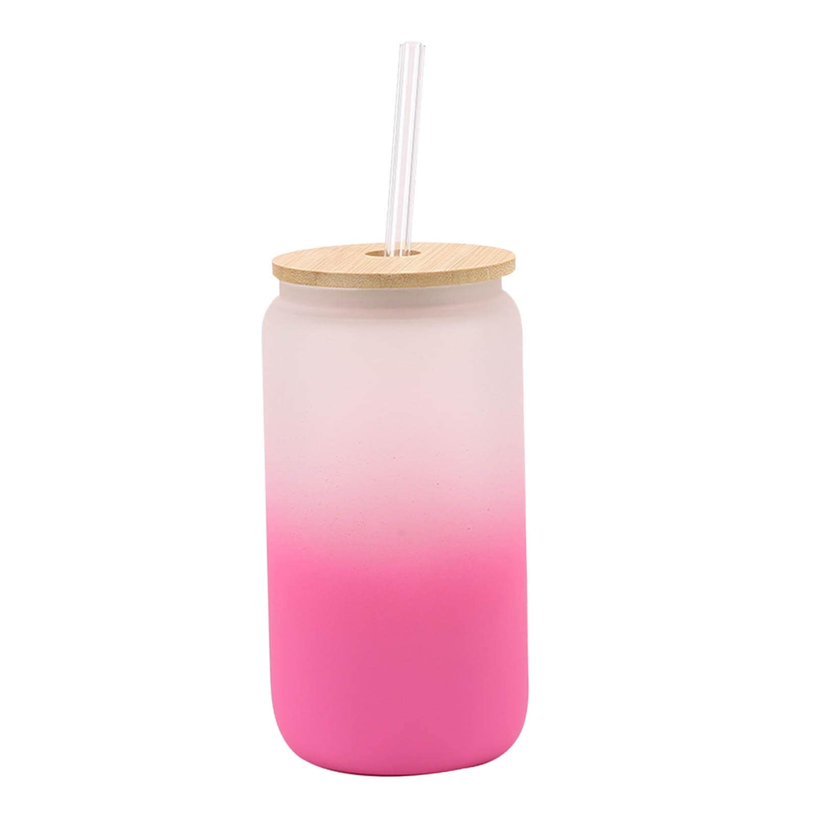 FAKEME Reusable Boba Cup with Lid and Straw - 20oz Insulated Tumbler for Bubble Tea, Smoothies, Iced Coffee - BPA-Free, Leak-Proof, Dishwasher Safe - Perfect for Office, Travel, Camping, Picnics, Shopping (Pink)